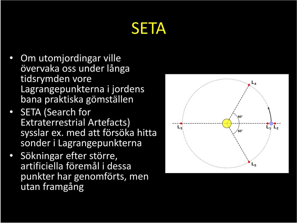 Extraterrestrial Artefacts) sysslar ex.