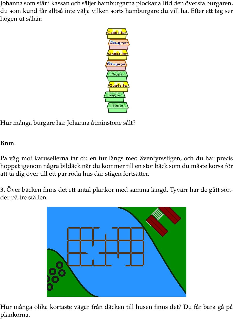 Bron På väg mot karusellerna tar du en tur längs med äventyrsstigen, och du har precis hoppat igenom några bildäck när du kommer till en stor bäck som du måste korsa