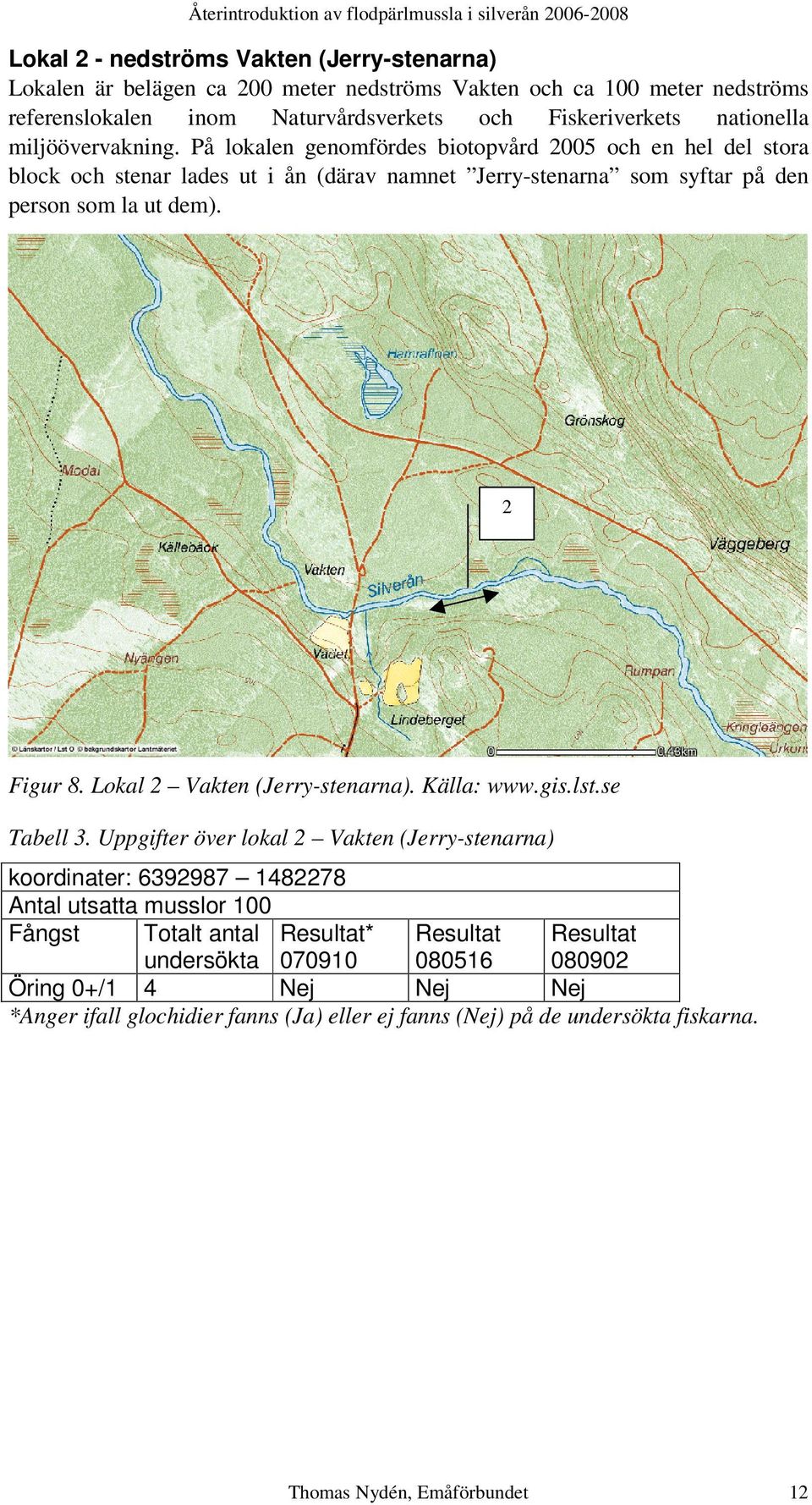 Lokal 2 Vakten (Jerry-stenarna). Källa: www.gis.lst.se Tabell 3.