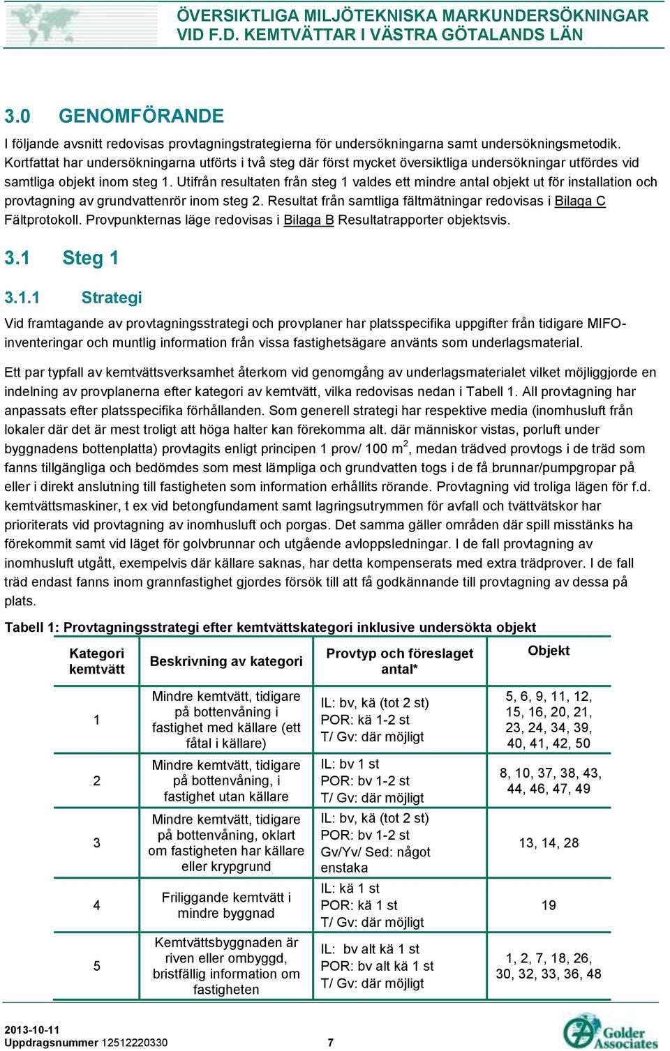 Utifrån resultaten från steg 1 valdes ett mindre antal objekt ut för installation och provtagning av grundvattenrör inom steg 2.