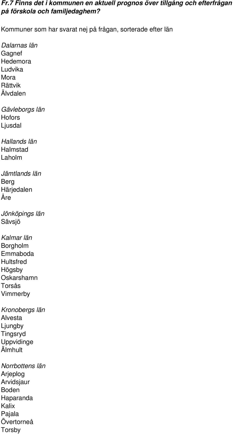 Hofors Ljusdal Hallands län Halmstad Laholm Jämtlands län Berg Härjedalen Åre Jönköpings län Sävsjö Kalmar län Borgholm Emmaboda