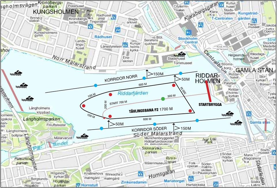 tävlingsbana F2 1700 m STARTBRYGGA