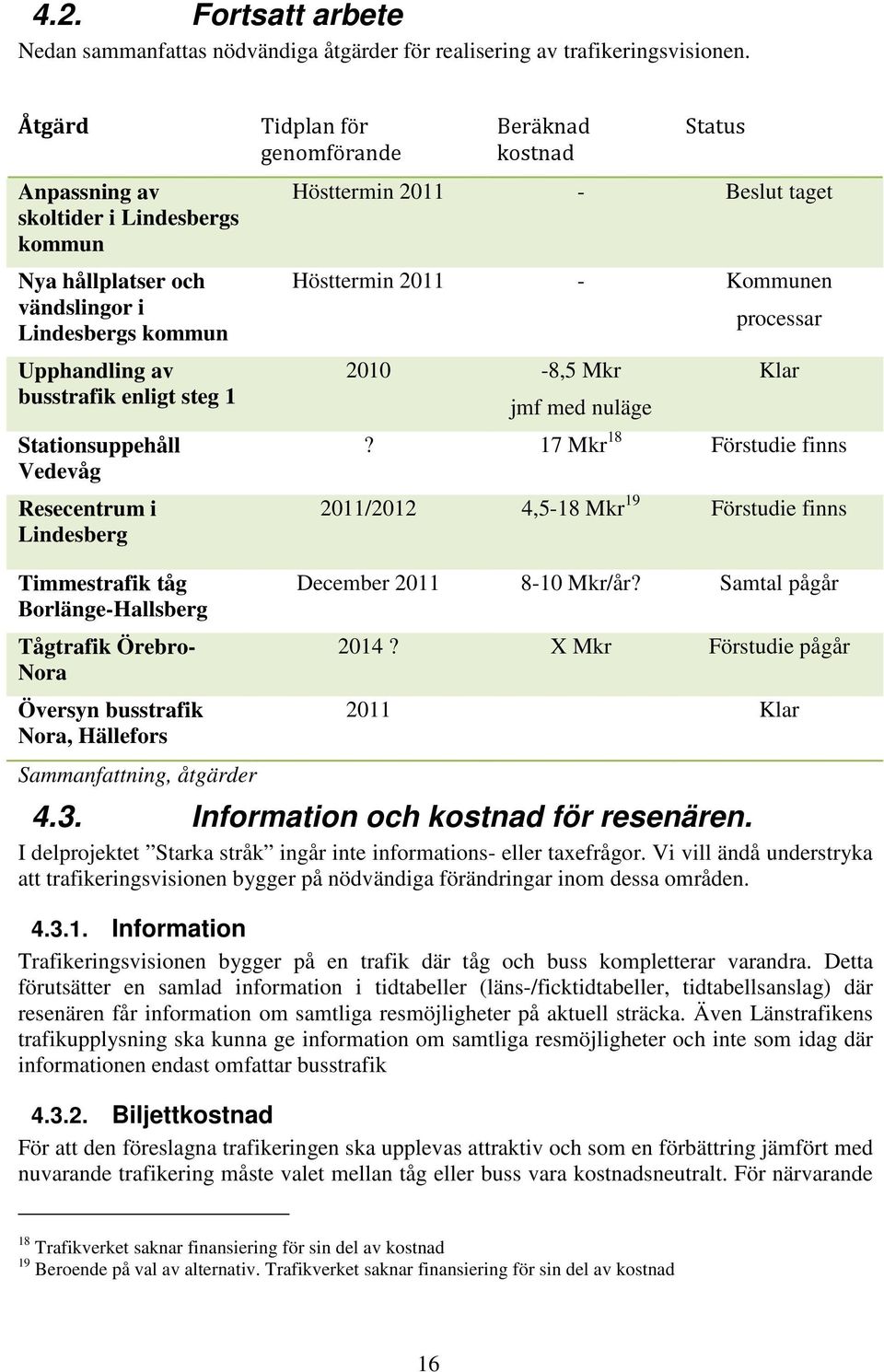 Tidplan för genomförande Beräknad kostnad Status Hösttermin 2011 - Beslut taget Hösttermin 2011 - Kommunen 2010-8,5 Mkr jmf med nuläge processar Klar?