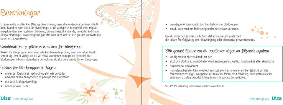 Biverkningarna går ofta över, men om de inte gör det kontakta din barnmorska/gynekolog.