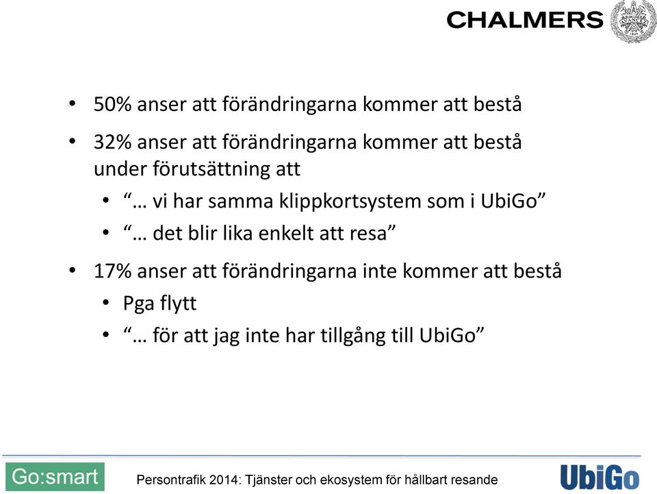 klippkortsystem som i UbiGo det blir lika enkelt att resa 17% anser att