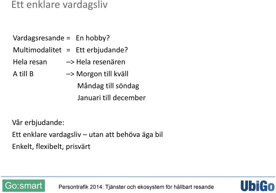 Hela resan > Hela resenären A till B > Morgon till kväll Måndag