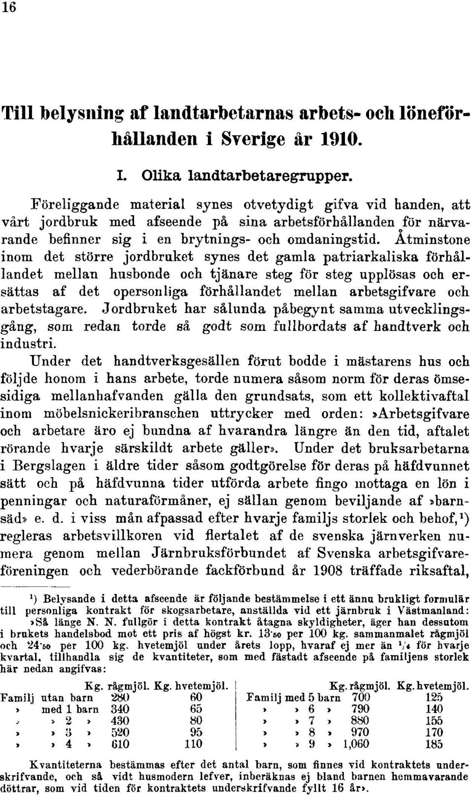 Åtminstone inom det större jordbruket synes det gamla patriarkaliska förhållandet mellan husbonde och tjänare steg för steg upplösas och ersättas af det opersonliga förhållandet mellan arbetsgifvare