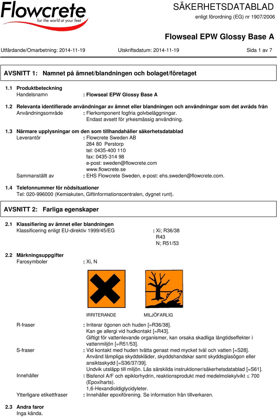 Endast avsett för yrkesmässig användning. 1.