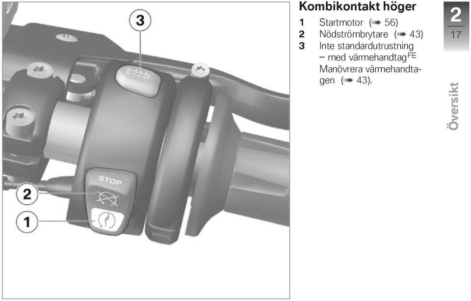 43) 3 Inte standardutrustning med