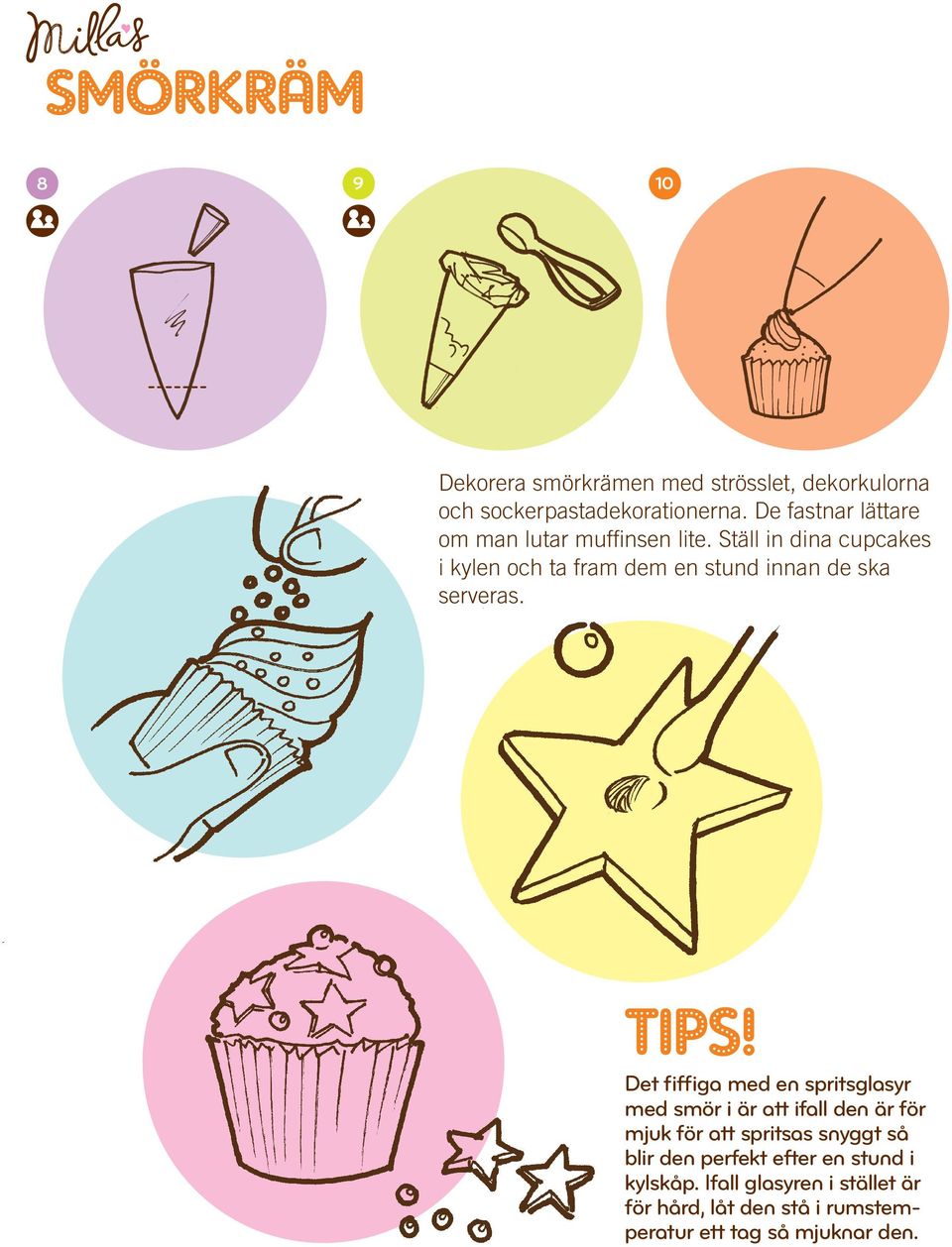 Ställ in dina cupcakes i kylen och ta fram dem en stund innan de ska serveras. TIPS!