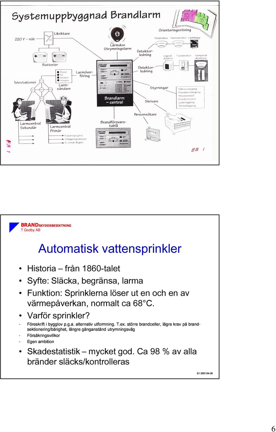 S1 2007-04-26 Skadestatistik mycket god Ca 98 % av alla bränder släcks/kontrolleras   S1 2007-04-26 Skadestatistik mycket god Ca 98 % av alla bränder släcks/kontrolleras 6