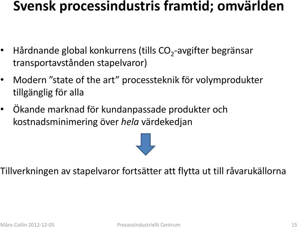 alla Ökande marknad för kundanpassade produkter och kostnadsminimering över hela värdekedjan