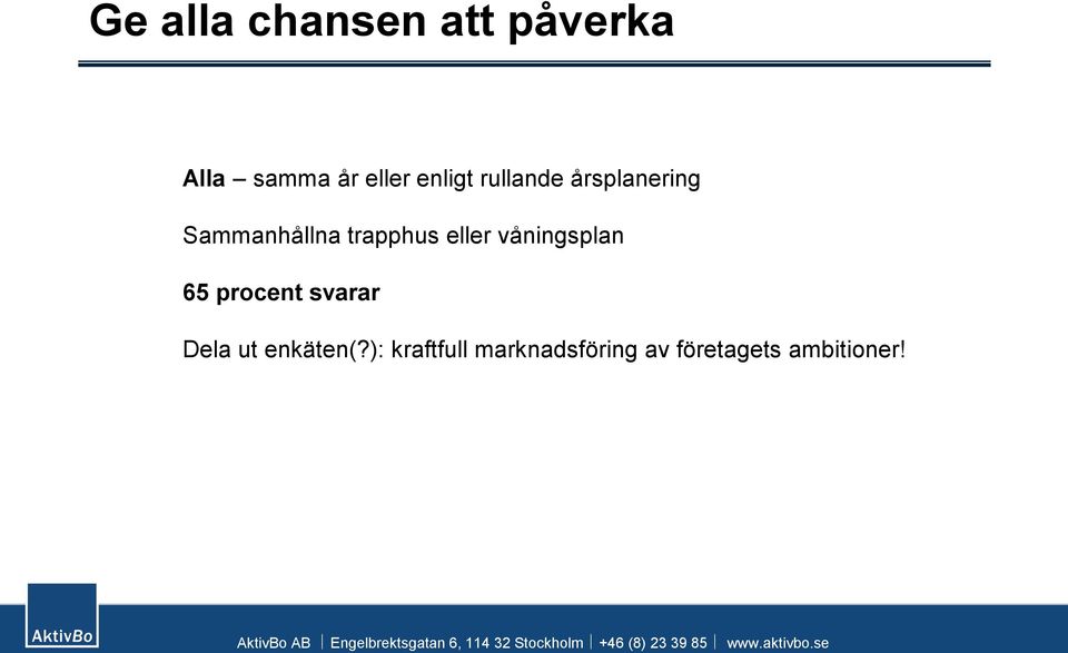 eller våningsplan 65 procent svarar Dela ut