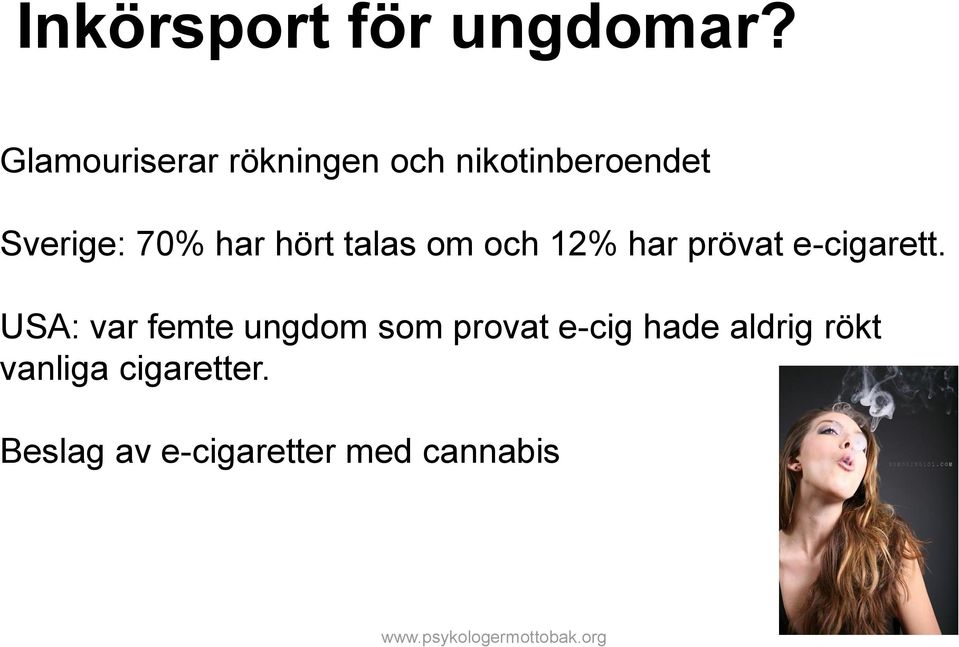 talas om och 12% har prövat e-cigarett.