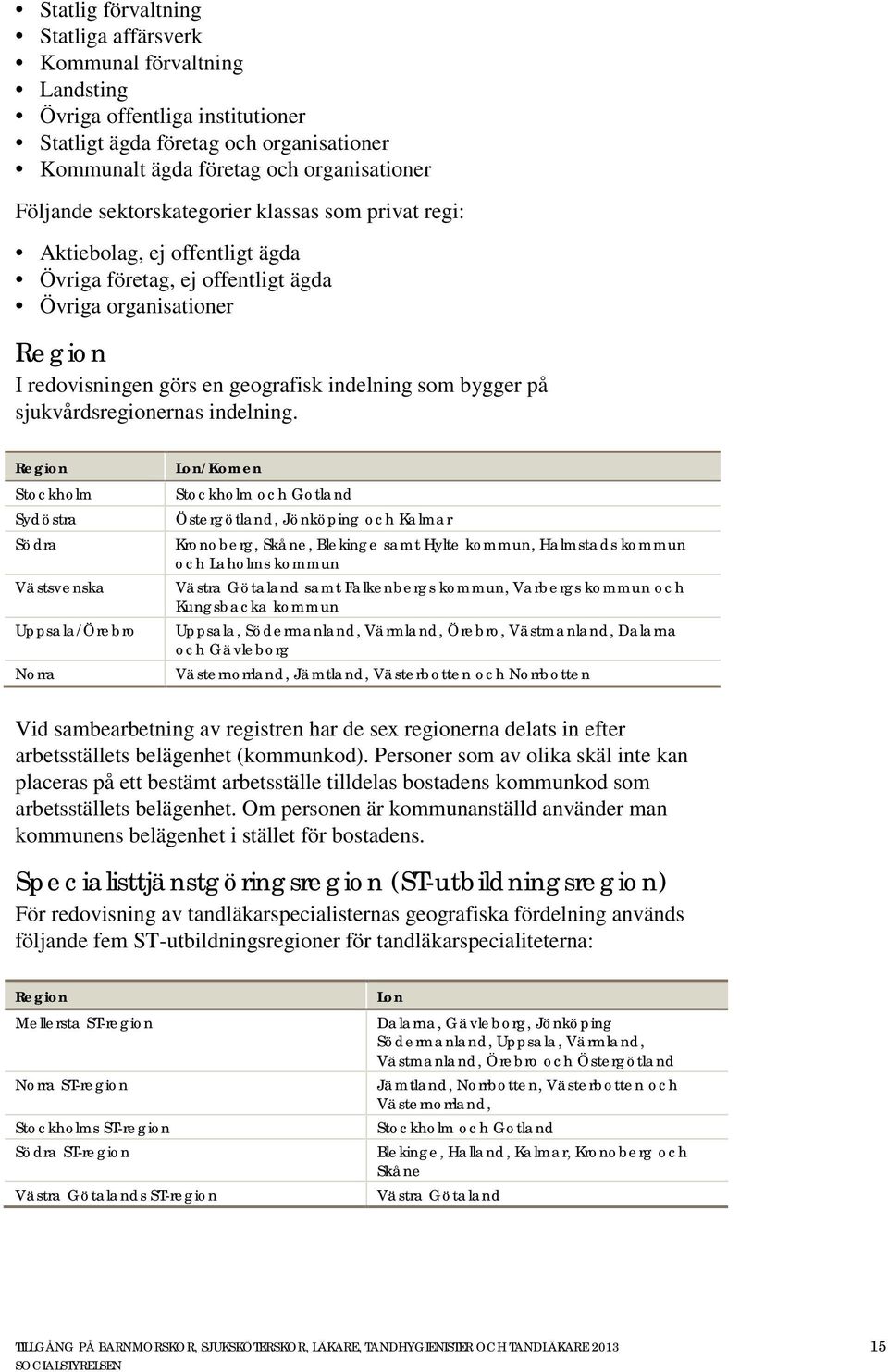 sjukvårdsregionernas indelning.