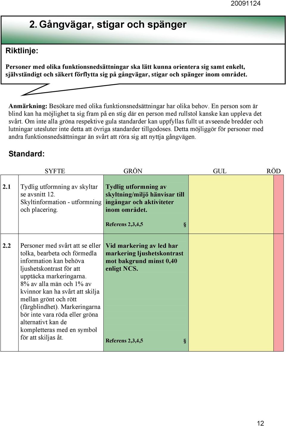 En person som är blind kan ha möjlighet ta sig fram på en stig där en person med rullstol kanske kan uppleva det svårt.