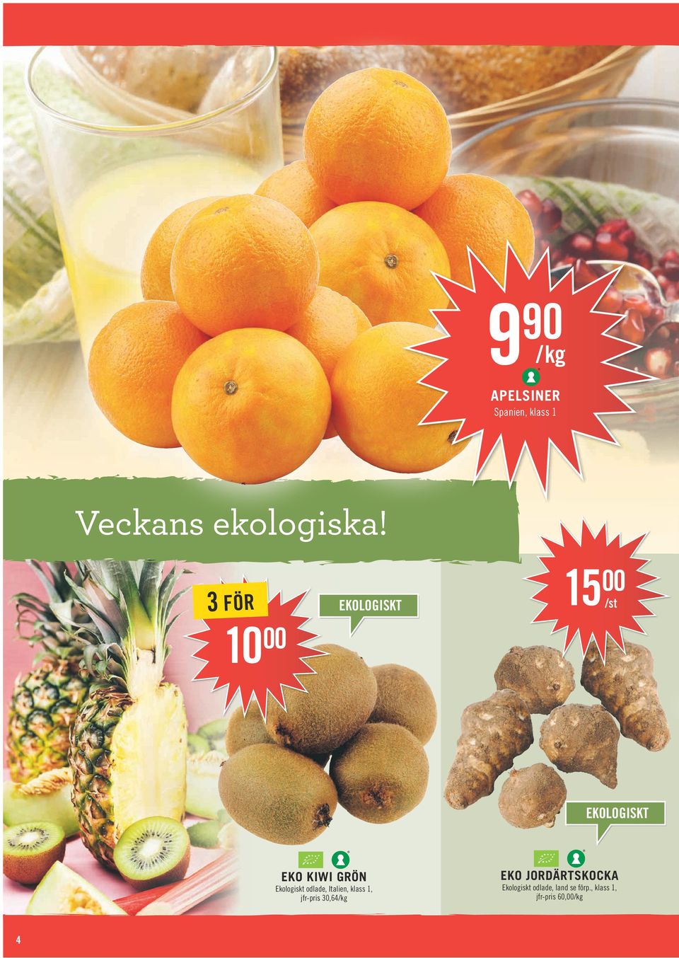 EKO KIWI GRÖN Ekologiskt odlade, Italien, klass