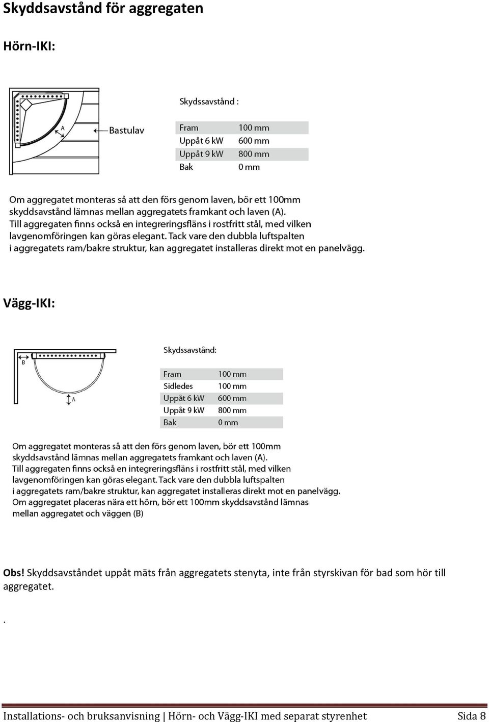 från styrskivan för bad som hör till aggregatet.