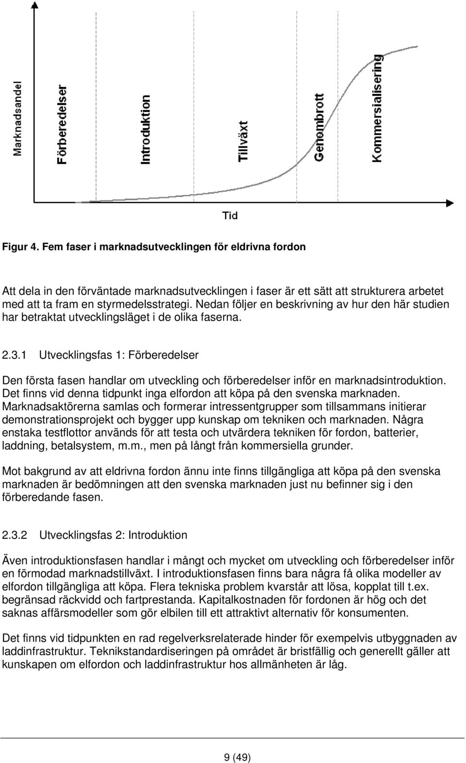 1 Utvecklingsfas 1: Förberedelser Den första fasen handlar om utveckling och förberedelser inför en marknadsintroduktion. Det finns vid denna tidpunkt inga elfordon att köpa på den svenska marknaden.