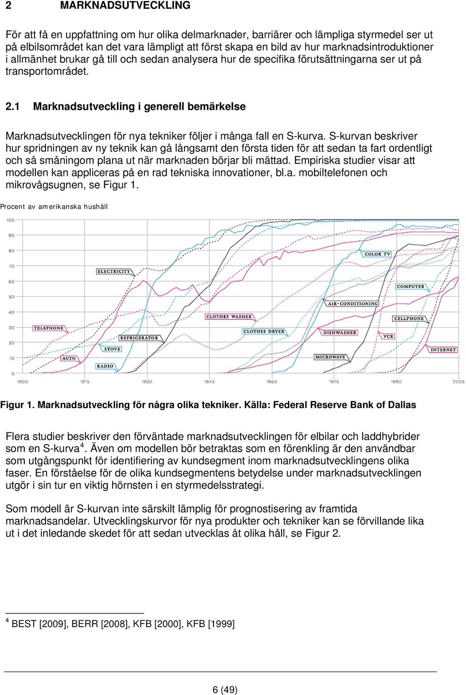 1 Marknadsutveckling i generell bemärkelse Marknadsutvecklingen för nya tekniker följer i många fall en S-kurva.
