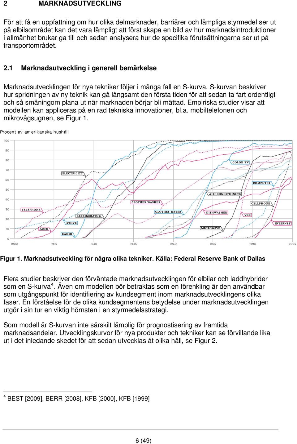 1 Marknadsutveckling i generell bemärkelse Marknadsutvecklingen för nya tekniker följer i många fall en S-kurva.