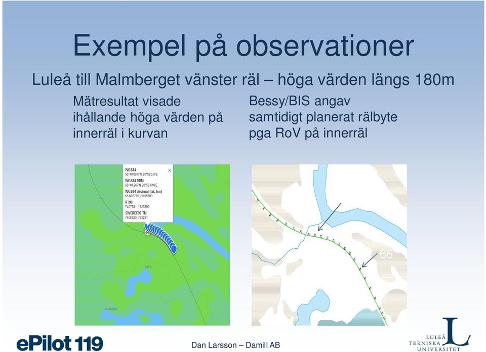 ihållande höga värden på innerräl i kurvan Bessy/BIS