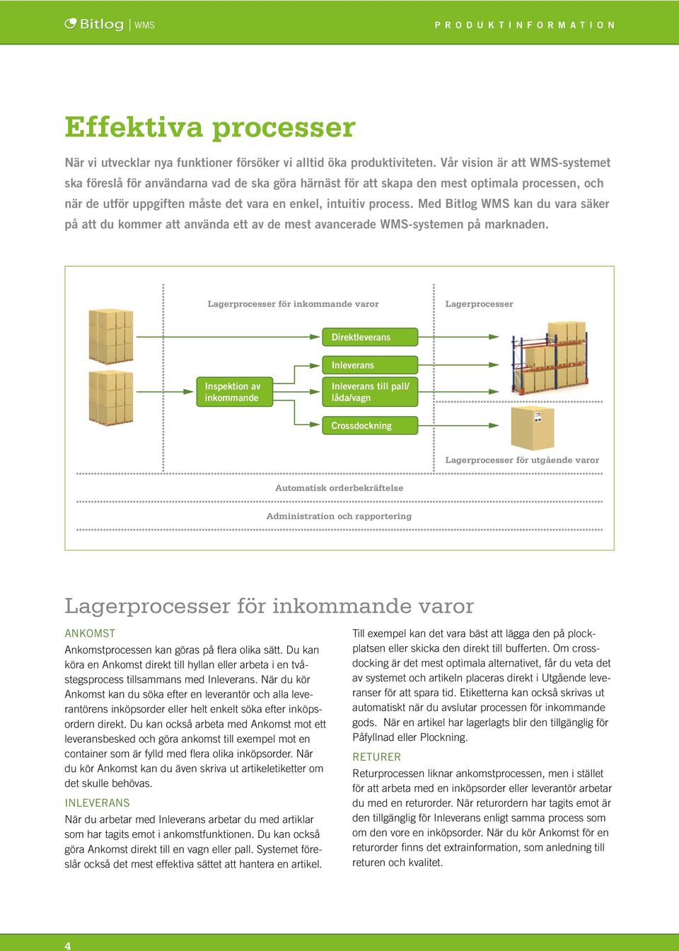 Med Bitlog WMS kan du vara säker på att du kommer att använda ett av de mest avancerade WMS-systemen på marknaden.