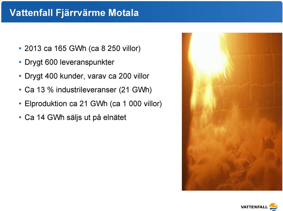 ca 200 villor Ca 13 % industrileveranser (21 GWh)