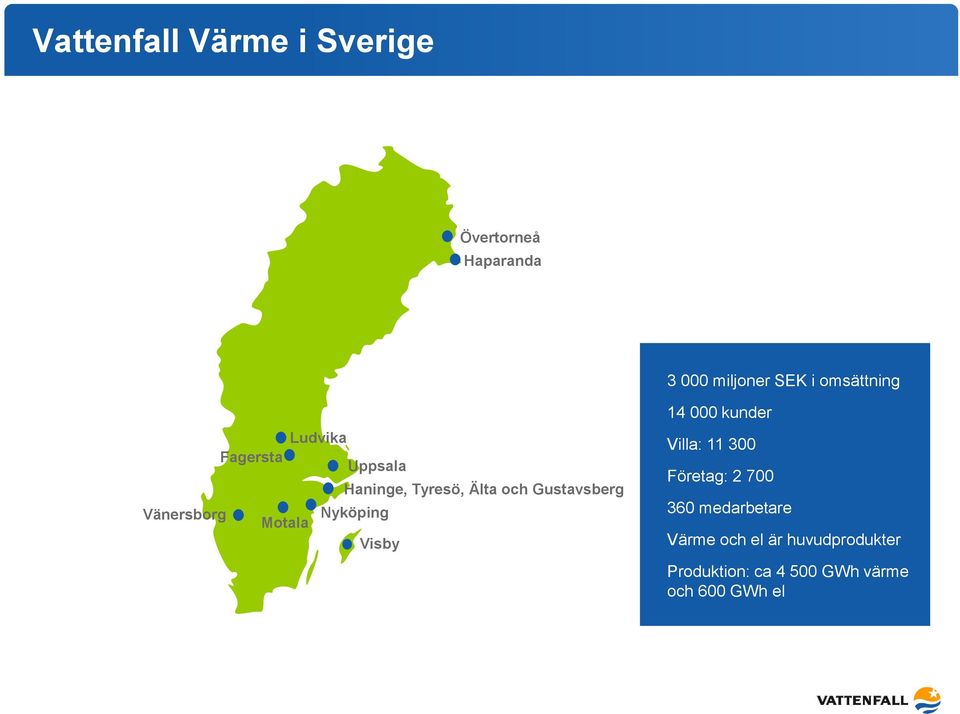 och Gustavsberg Nyköping Visby 14 000 kunder Villa: 11 300 Företag: 2 700 360