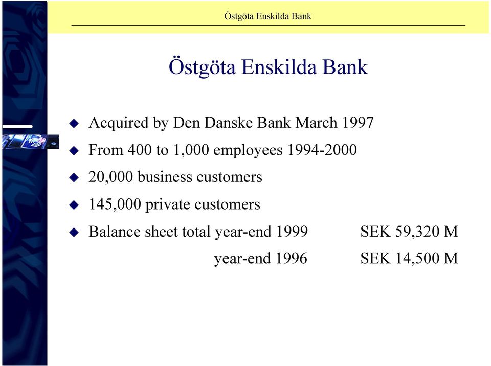 business customers 145,000 private customers Balance