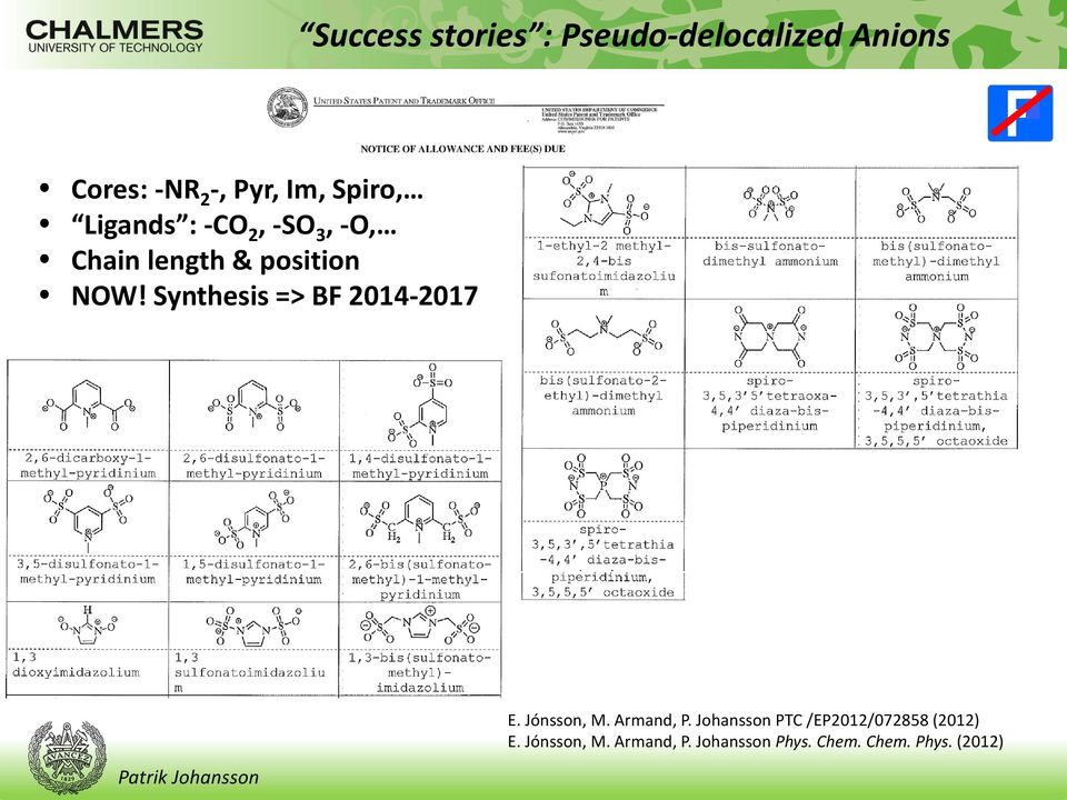 Synthesis => BF 2014-2017 E. Jónsson, M. Armand, P.