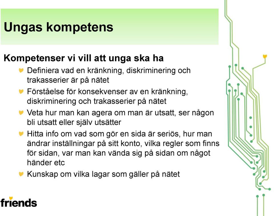 ser någon bli utsatt eller själv utsätter Hitta info om vad som gör en sida är seriös, hur man ändrar inställningar på sitt