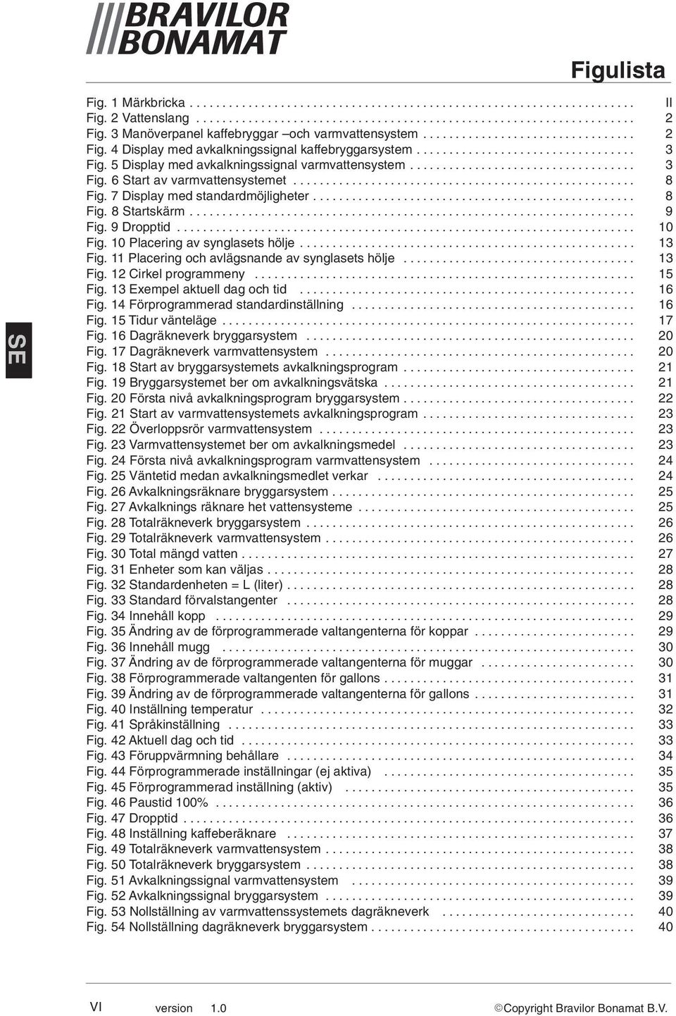 5 Display med avkalkningssignal varmvattensystem................................... 3 Fig. 6 Start av varmvattensystemet..................................................... 8 Fig.