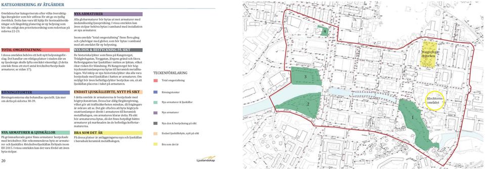 NYA ARMATURER Alla globarmaturer bör bytas ut mot armaturer med ändamålsenlig ljusspridning. I vissa områden kan även stolpar behöva bytas i samband med installation av nya armaturer.