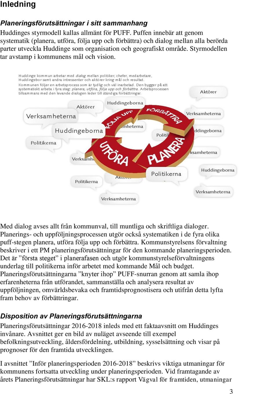 Styrmodellen tar avstamp i kommunens mål och vision. Med dialog avses allt från kommunval, till muntliga och skriftliga dialoger.