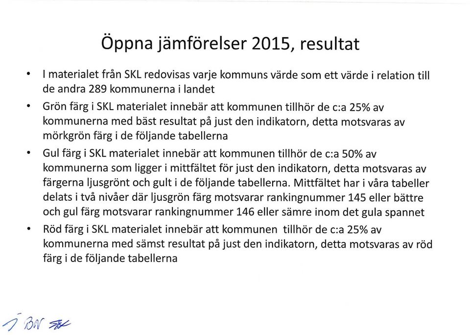 av kommunerna som ligger i mittfältet för just den indikatorn, detta motsvaras av färgerna ljusgrönt och gult i de följande tabellerna.