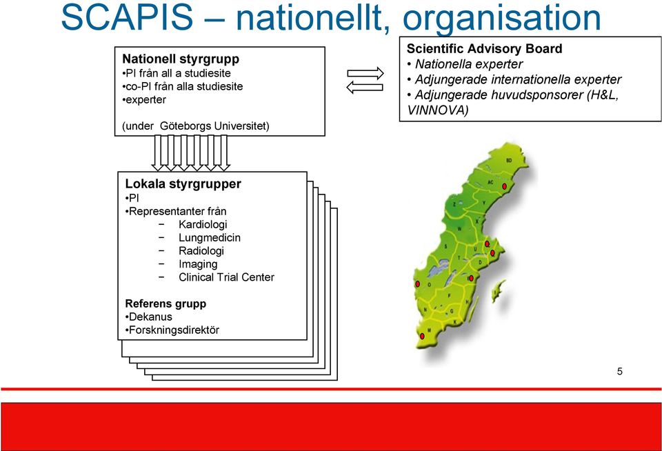 huvudsponsorer (H&L, VINNOVA) (under Göteborgs Universitet) Lokala styrgrupper PI Representanter från