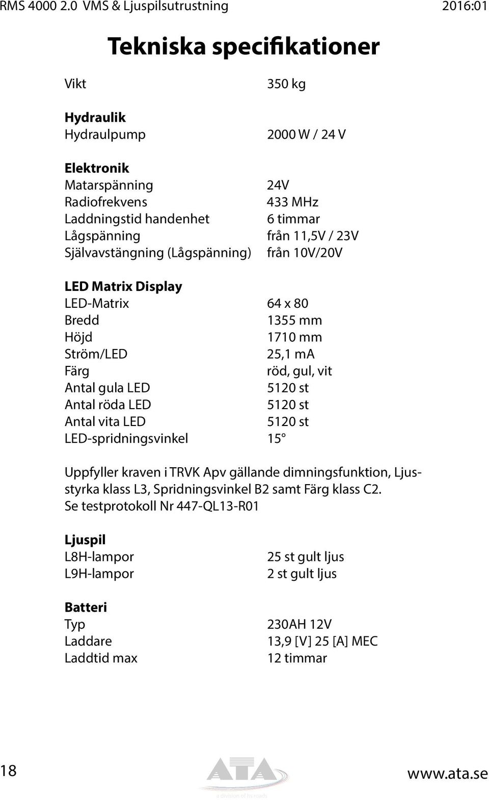 (Lågspänning) 350 kg 2000 W / 24 V 24V 433 MHz 6 timmar från 11,5V / 23V från 10V/20V LED Matrix Display LED-Matrix 64 x 80 Bredd 1355 mm Höjd 1710 mm Ström/LED 25,1 ma Färg röd, gul, vit