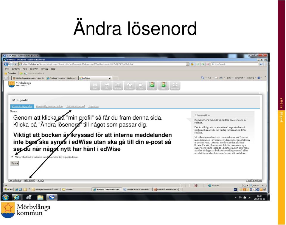 Viktigt att bocken är ikryssad för att interna meddelanden inte bara