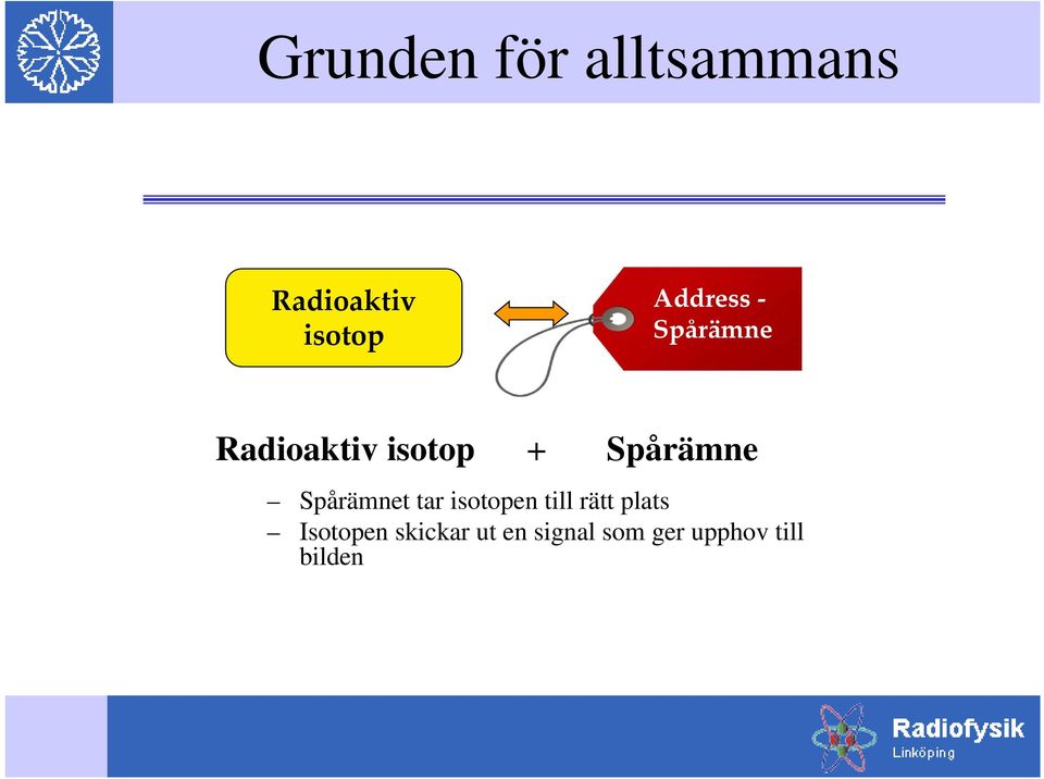 Spårämnet tar isotopen till rätt plats