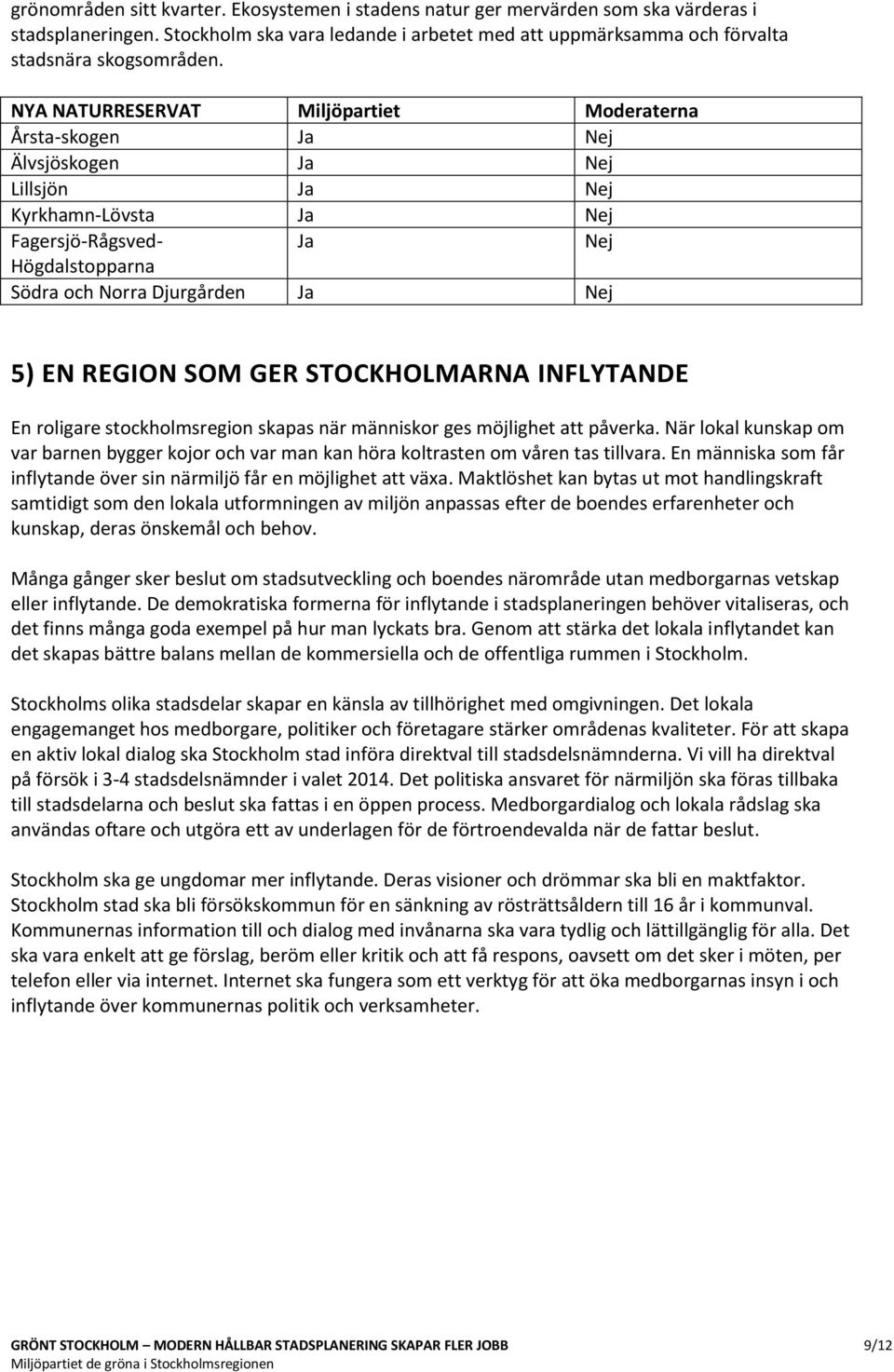 EN REGION SOM GER STOCKHOLMARNA INFLYTANDE En roligare stockholmsregion skapas när människor ges möjlighet att påverka.