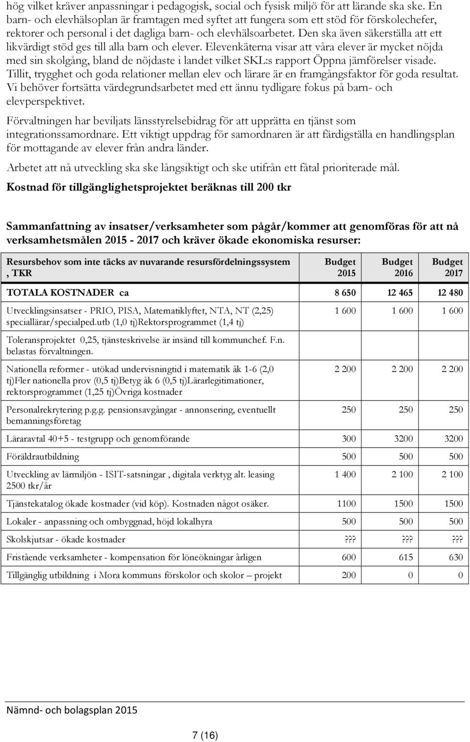 Den ska även säkerställa att ett likvärdigt stöd ges till alla barn och elever.