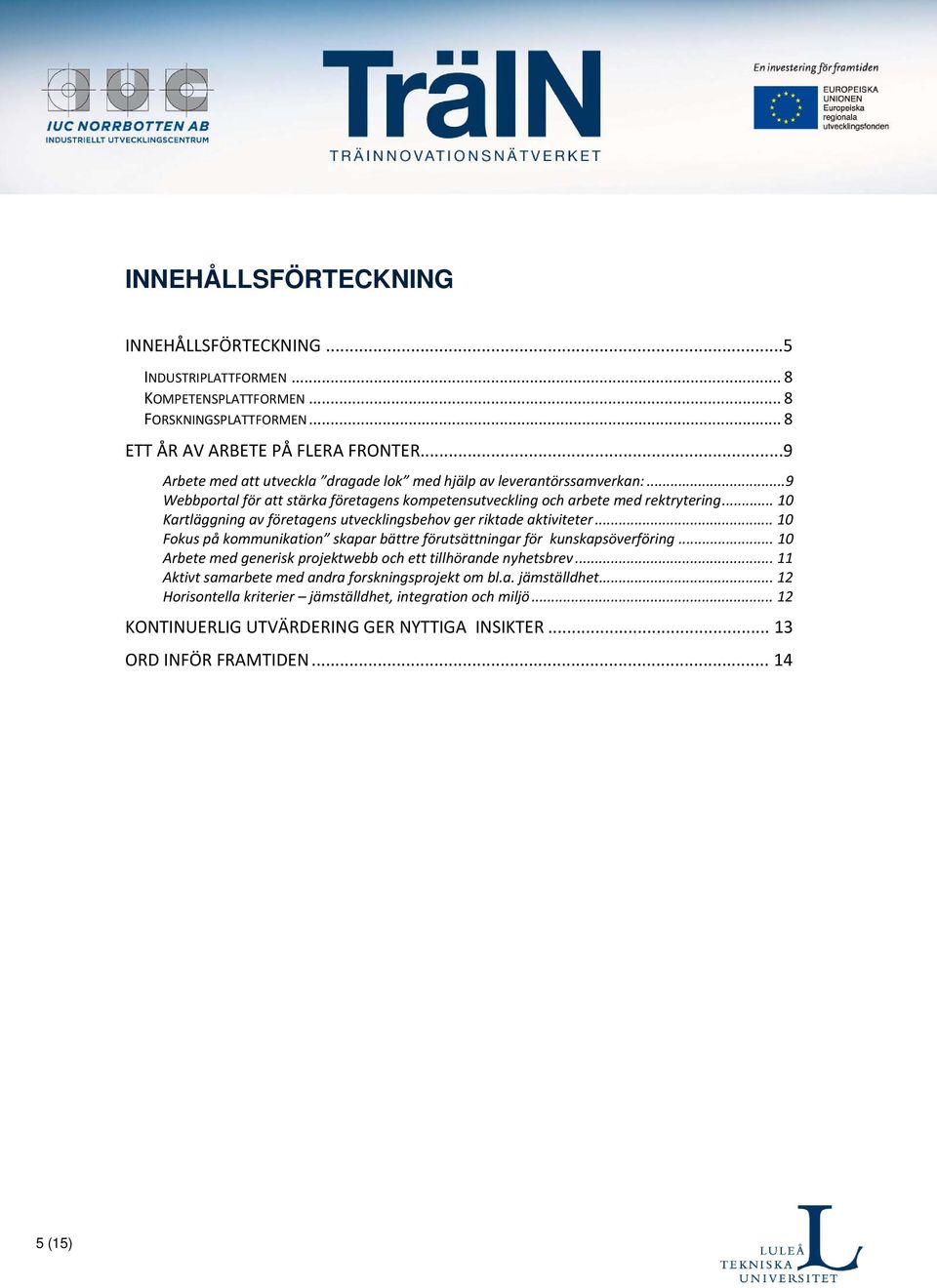 .. 10 Kartläggning av företagens utvecklingsbehov ger riktade aktiviteter... 10 Fokus på kommunikation skapar bättre förutsättningar för kunskapsöverföring.