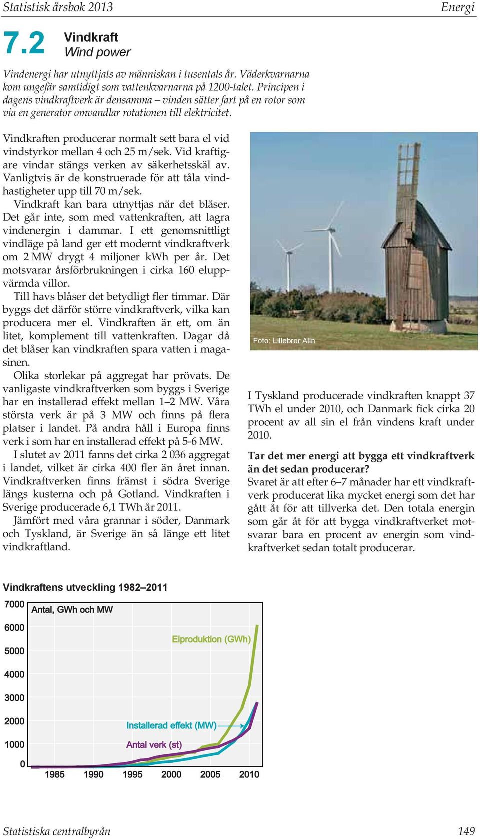 Vindkraften producerar normalt sett bara el vid vindstyrkor mellan 4 och 25 m/sek. Vid kraftigare vindar stängs verken av säkerhetsskäl av.