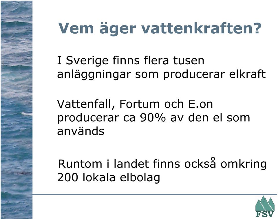 producerar elkraft Vattenfall, Fortum och E.