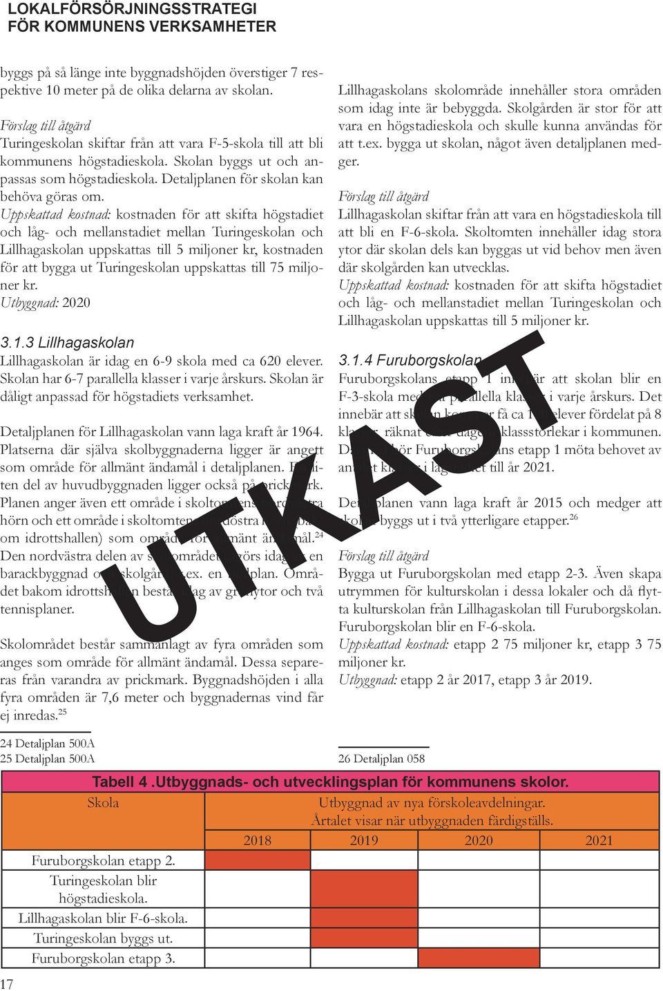 Uppskattad kostnad: kostnaden för att skifta högstadiet och låg- och mellanstadiet mellan Turingeskolan och Lillhagaskolan uppskattas till 5 miljoner kr, kostnaden för att bygga ut Turingeskolan