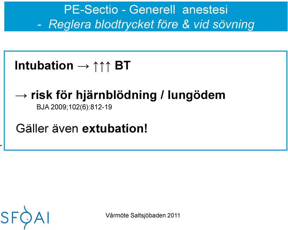 BT risk för hjärnblödning / lungödem BJA