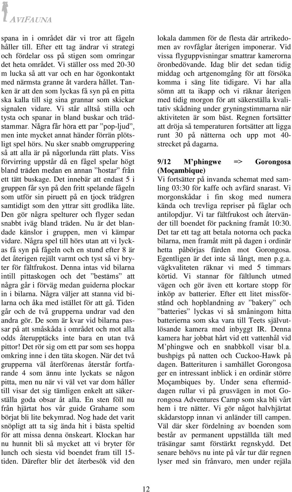 Tanken är att den som lyckas få syn på en pitta ska kalla till sig sina grannar som skickar signalen vidare. Vi står alltså stilla och tysta och spanar in bland buskar och trädstammar.