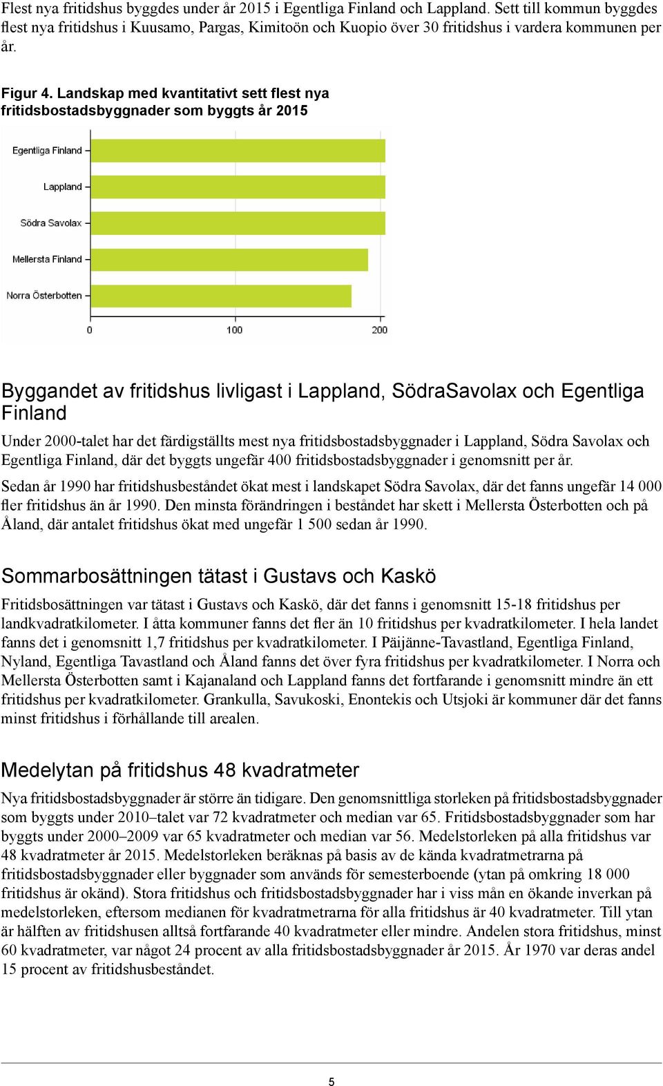 Landskap med kvantitativt sett flest nya fritidsbostadsbyggnader som byggts år Byggandet av fritidshus livligast i Lappland, SödraSavolax och Egentliga Finland Under 2000-talet har det färdigställts