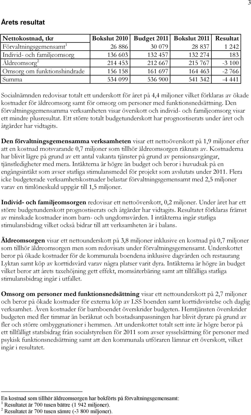 vilket förklaras av ökade kostnader för äldreomsorg samt för omsorg om personer med funktionsnedsättning.